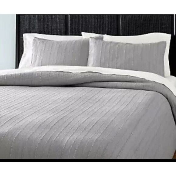 Hearth & Hand Magnolia Duvet Set Gray Striped Washed Loop Full Qu… - Picture 2 of 6